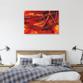 Transparante Star Red Bar Bat Mitzvah Inlogbord Canvas Afdruk (Insitu (Slaapkamer))