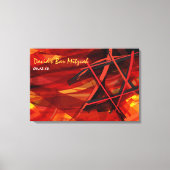 Transparante Star Red Bar Bat Mitzvah Inlogbord Canvas Afdruk (Voorkant)