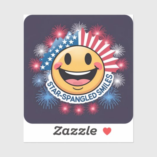 Transparante Star-Spangled Smiles Sticker (Vel)