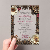 Transparante Steampunk Gothic thema bruiloft Acryl Uitnodigingen (Insitu (Draagbaar))