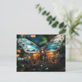 Transparante Steampunk Wire Butterfly Briefkaart (Staand voorkant)