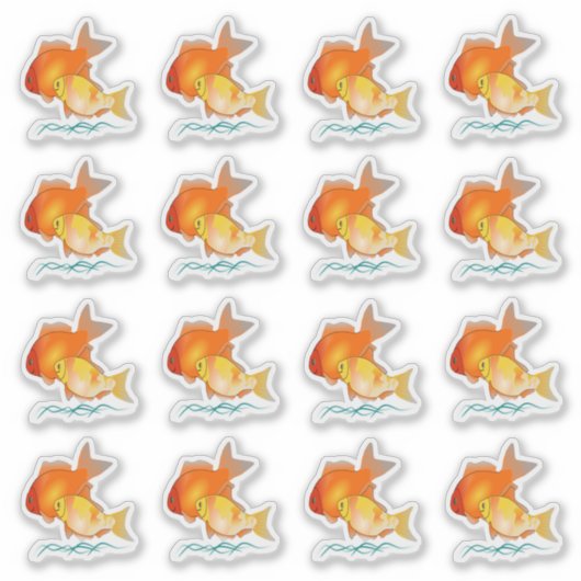 Transparante Stickers van goudvis (Voorkant)