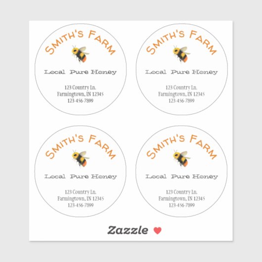 Transparante Stickers voor aangepaste honing (Vel)