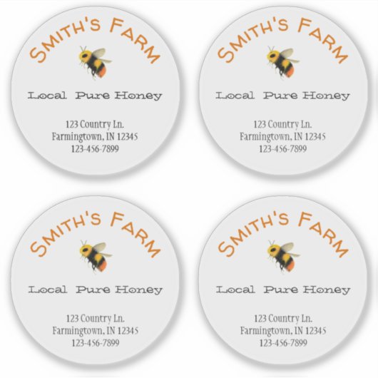 Transparante Stickers voor aangepaste honing (Voorkant)