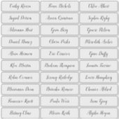 Transparante stijlvolle sticker voor scriptgastnam (Voorkant)