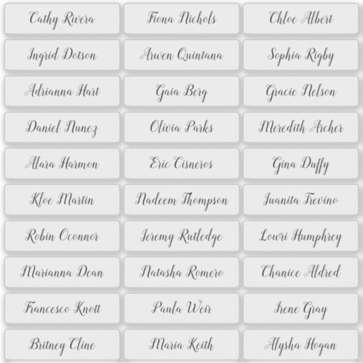 Transparante stijlvolle sticker voor scriptgastnam (Voorkant)