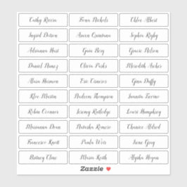 Transparante stijlvolle sticker voor scriptgastnam