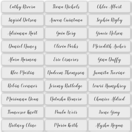 Transparante stijlvolle sticker voor scriptgastnam (Voorkant)