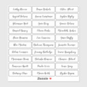 Transparante stijlvolle sticker voor scriptgastnam (Vel)