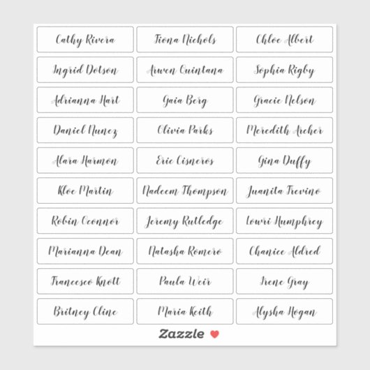 Transparante stijlvolle sticker voor scriptgastnam (Vel)