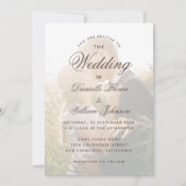 Transparante trouwfoto Elegante kalligrafie Kaart (Voorkant)