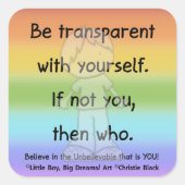 Transparante vierkant Sticker zijn (Voorkant)