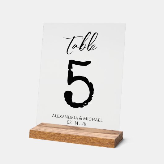 Transparante Vintage Tafel Teken Nummer Acryl Bord (Hoek)