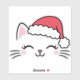 Transparante vinylsticker met kerstkat sticker