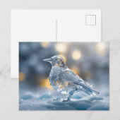Transparante vogel ijssculptuur winter wonderland briefkaart (Voorkant / Achterkant)