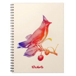 Transparante vogellaptop met cedar Waxwing Notitieboek