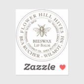 Transparante Waterdichte Appiary Lip Balm Label 1. (Vel)