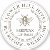 Transparante Waterdichte Appiary Lip Balm Label 1. (Voorkant)