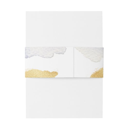 Transparante Waterverf Blauw Goud Faux Folie Bruil Uitnodigingen Wikkel (Achterkant Voorbeeld)