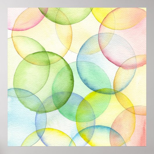 Transparante Waterverf Schilderen Prints Cirkels (Voorkant)