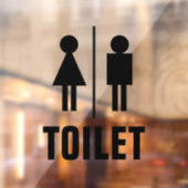 Transparante WC-glazen schuifbord Raamsticker (Vel 2)