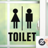 Transparante WC-glazen schuifbord Raamsticker (Huis)