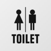 Transparante WC-glazen schuifbord Raamsticker (Vel)