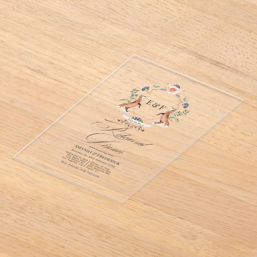 Transparante Whimsical Woodland Proefdinereinladig Acryl Uitnodigingen (Laagn)