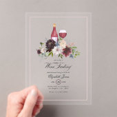 Transparante wijnproeverij vrijgezellenfeest acryl uitnodigingen (Insitu (Draagbaar))