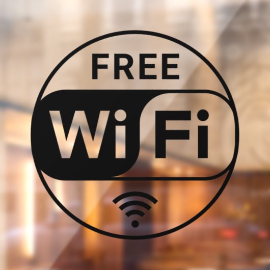 Transparante Zakelijke Gratis Wifi Symbool Ruitsti Raamsticker (Vel 2)