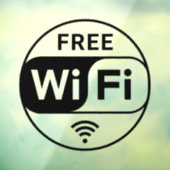 Transparante Zakelijke Gratis Wifi Symbool Ruitsti Raamsticker (Vel 3)