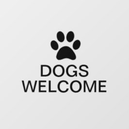 Transparante Zakelijke Vinyl Honden Welkom Glas Raamsticker