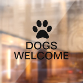 Transparante Zakelijke Vinyl Honden Welkom Glas Raamsticker