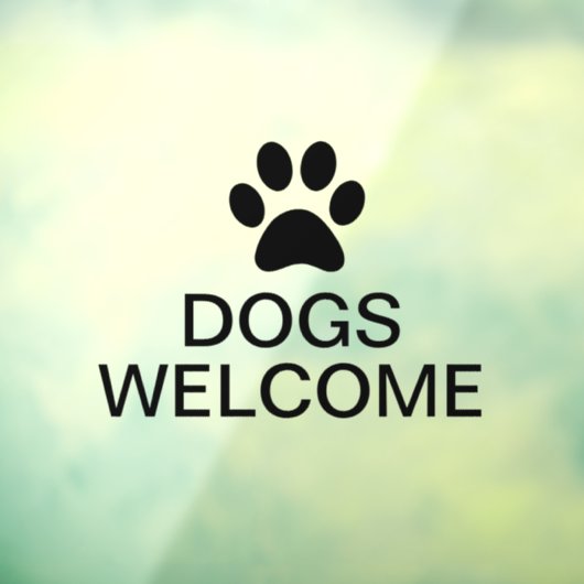 Transparante Zakelijke Vinyl Honden Welkom Glas Raamsticker (Vel 3)