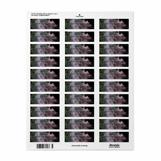 Transparante zijde Elegant retour adres label (Full Sheet)