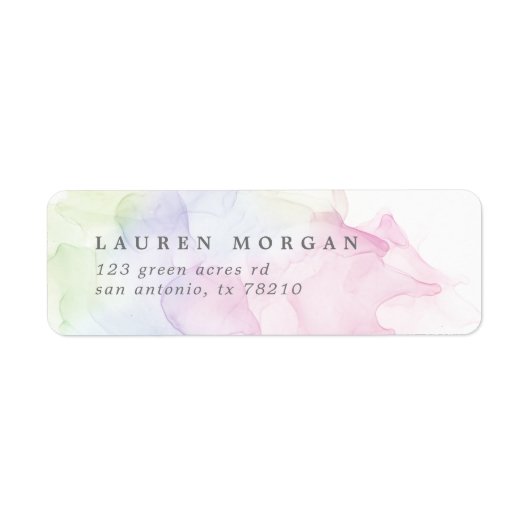 Transparante zijde Elegant retour adres label (Voorkant)