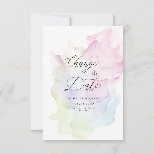 transparante zijde elegante Verander de datum Kaart (Voorkant)