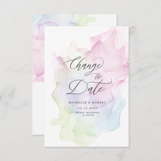 transparante zijde elegante Verander de datum Kaart (Voorkant / Achterkant)