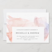 Transparante zijde Modern Elegant Engagement Party Kaart (Voorkant)