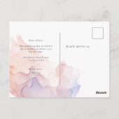 Transparante zijde Moderne bruidsmeisje uitnodigin Briefkaart (Achterkant)