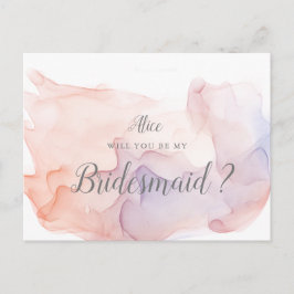 Transparante zijde Moderne bruidsmeisje uitnodigin Briefkaart