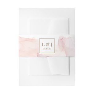 Transparante Zijde Moderne Huwelijksbuik Band Uitnodigingen Wikkel