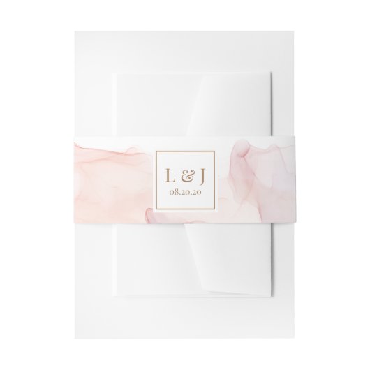 Transparante Zijde Moderne Huwelijksbuik Band Uitnodigingen Wikkel (Voorkant Voorbeeld)