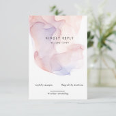 Transparante Zijde Moderne Verticale RSVP-Kaart RSVP Kaartje (Staand voorkant)