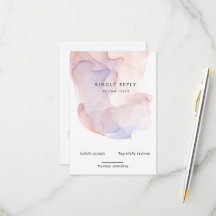 Transparante Zijde Moderne Verticale RSVP-Kaart