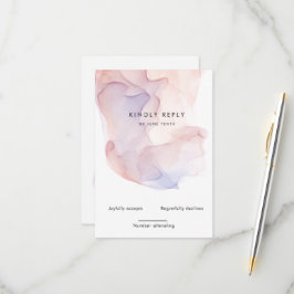 Transparante Zijde Moderne Verticale RSVP-Kaart RSVP Kaartje