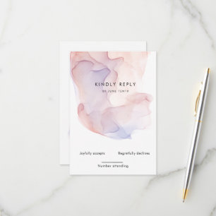 Transparante Zijde Moderne Verticale RSVP-Kaart RSVP Kaartje