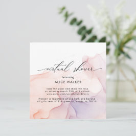 Transparante zijde virtuele douche uitnodiging