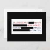 Transparantie van de overheid mag niet worden teru briefkaart (Voorkant / Achterkant)