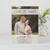 Transparency Cut Paper Effect Photo Script Wedding Save The Date (Staand voorkant)